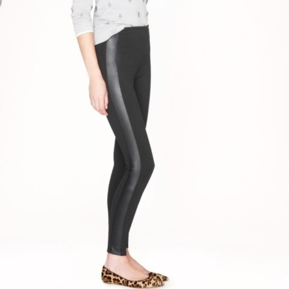 J. Crew Gigi Pant with Leather on the side